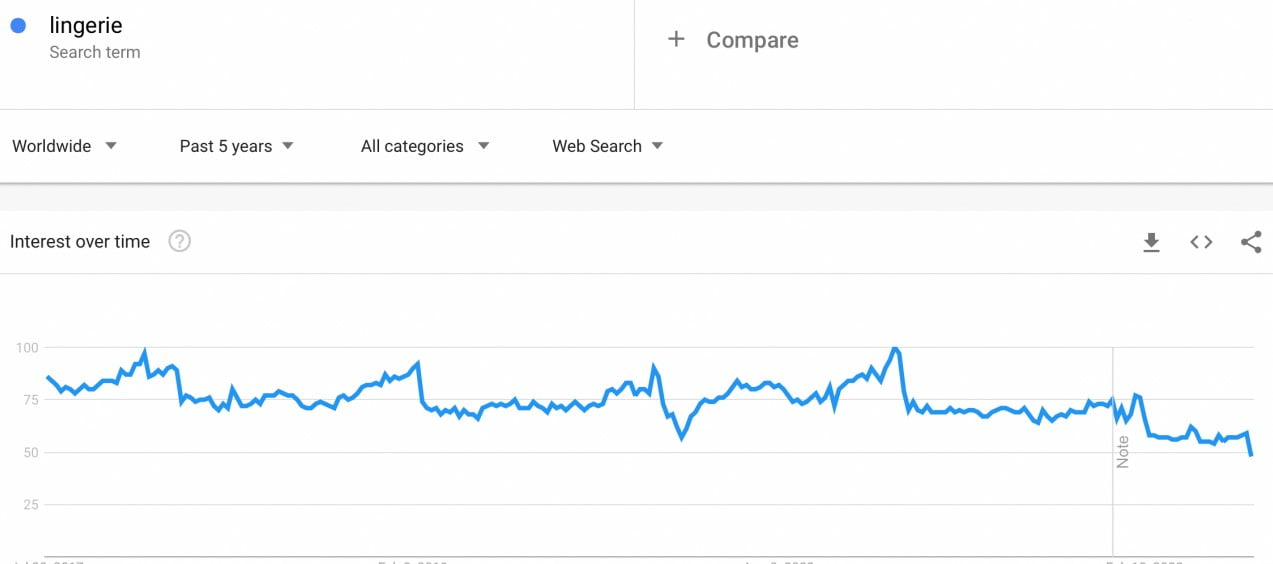 lingerie google trends dropshypnow.com